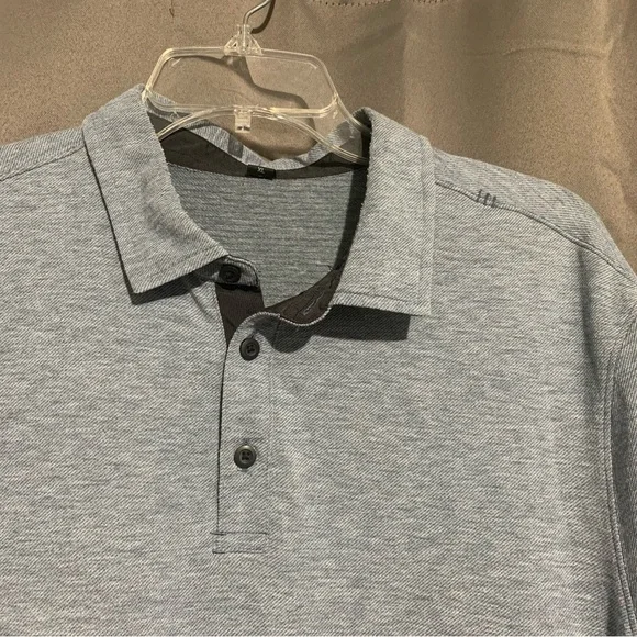 Lululemon Polo Mens Blue Evolution Golf Shirt Tech Performance Stretch - Picture 6 of 6
